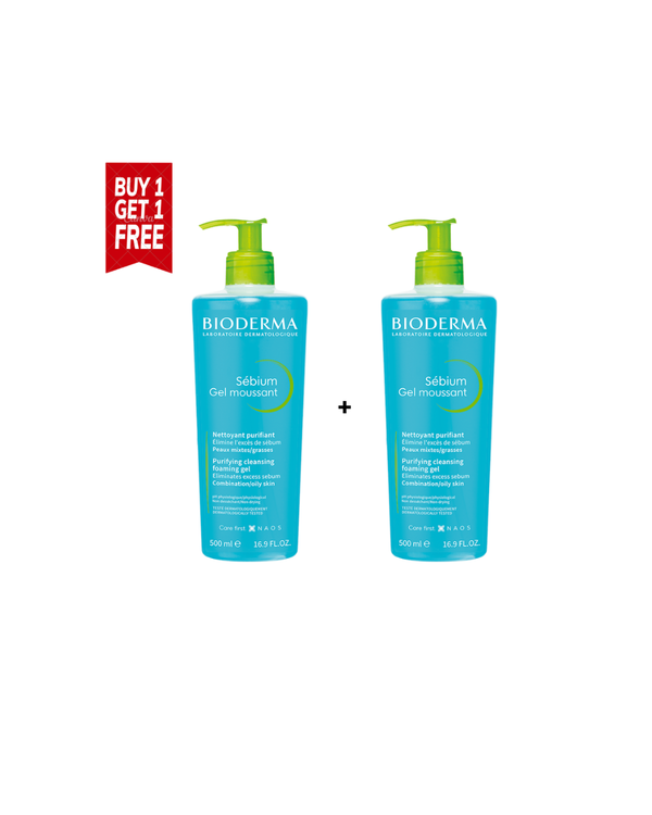 Sebium Moussant Purifying Cleansing Foaming Gel 500ml (Special Offer 1+1)