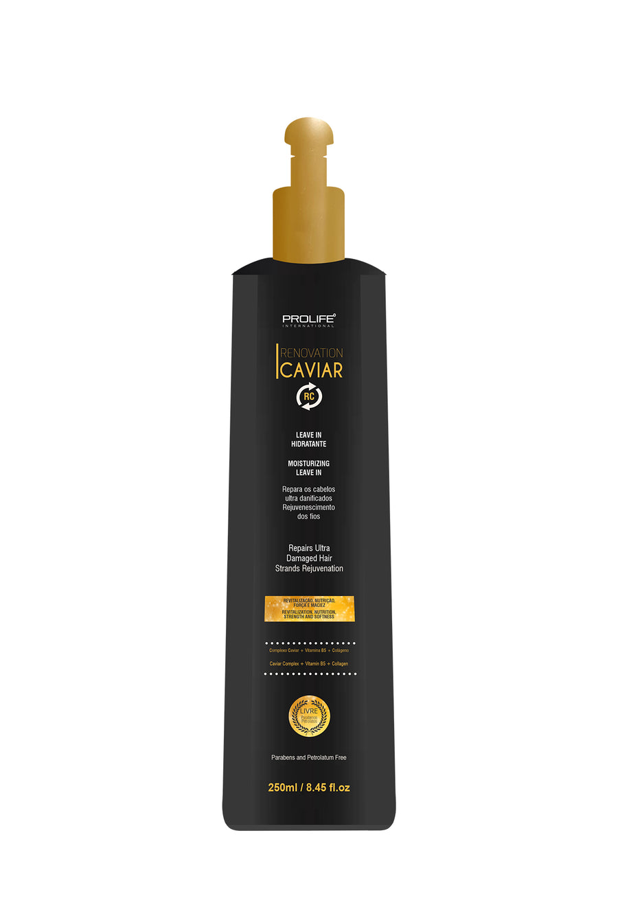 Caviar Hair Leave In Moisturizing Rich of B5 Vitamin and Collagen Enhance and Hydrate the Hair and keep it Shiny and Healthy Protect The Hair Style all the day 250ml